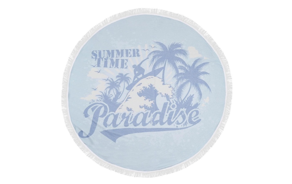 Foutastic Serviette de plage Circle Summer, Bleu