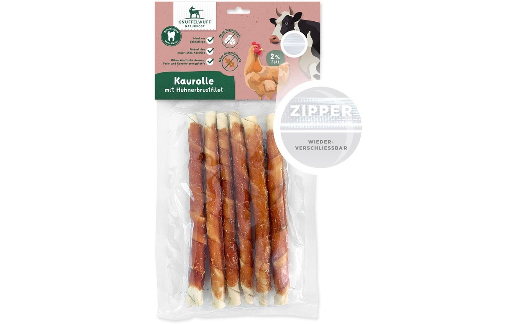 Knuffelwuff Produit à mâcher  Rouleau à mâcher avec filet de poitrine de poulet 480 g