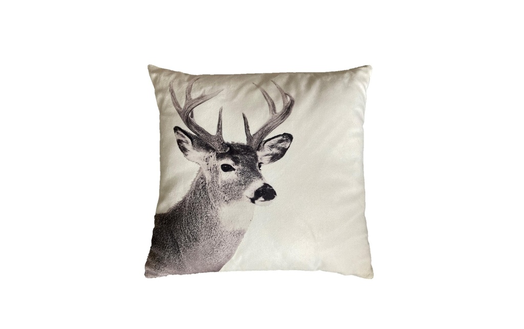 Dameco Coussin cerf rempli 40 x  40 cm, Beige/Gris