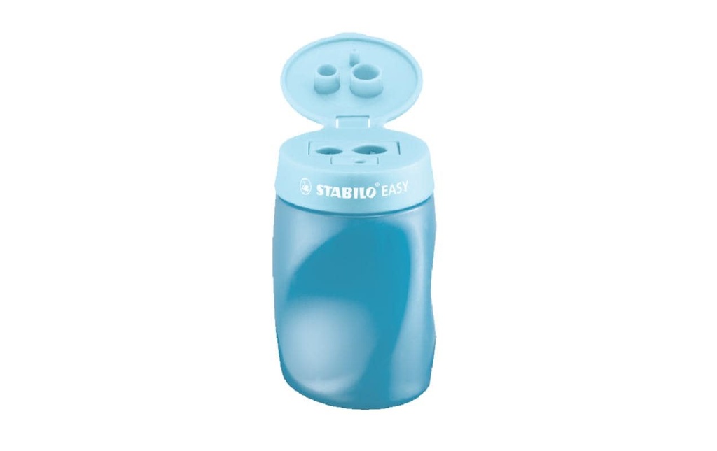 STABILO Taille-crayon Aiguisoir EASY 3 en 1 pour gauchers Bleu