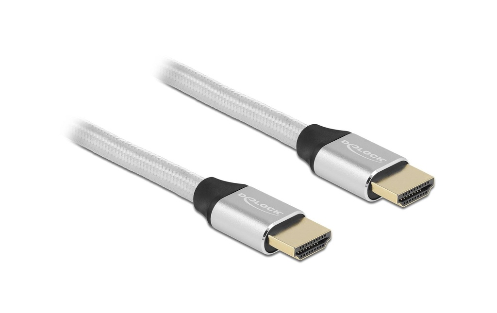 Delock Câble 8K 60Hz HDMI - HDMI, 1 m, Argenté