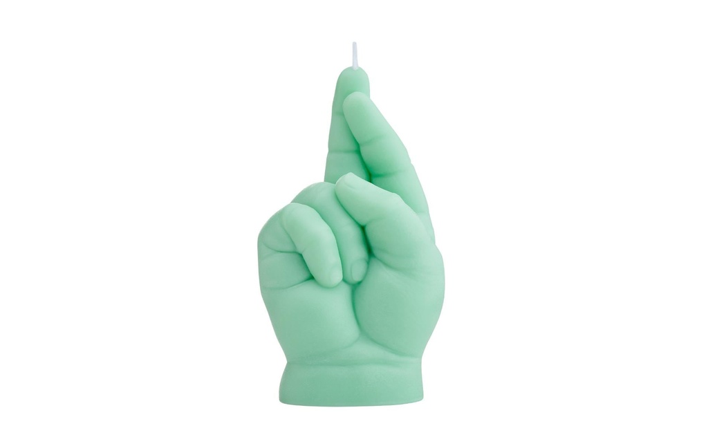 Mandatus Bougie Candle Hand Baby Crossed Fingers, Vert