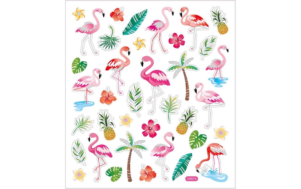 Creativ Company Autocollant à motif 15 cm x 16.5 cm Flamant rose, 1 feuille