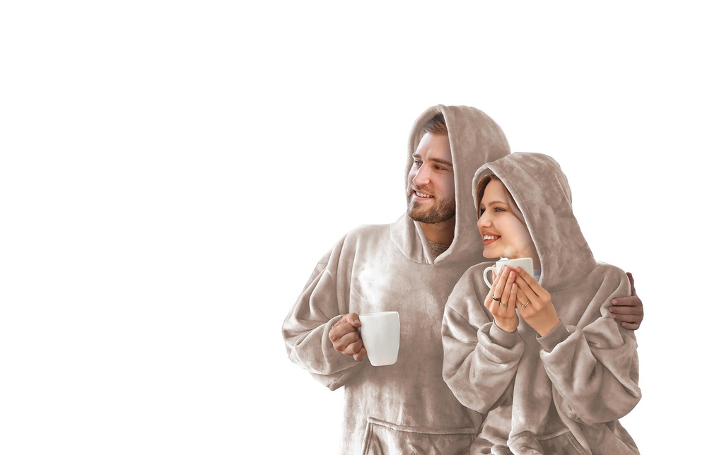 Mediashop Couverture Hoodie Beige