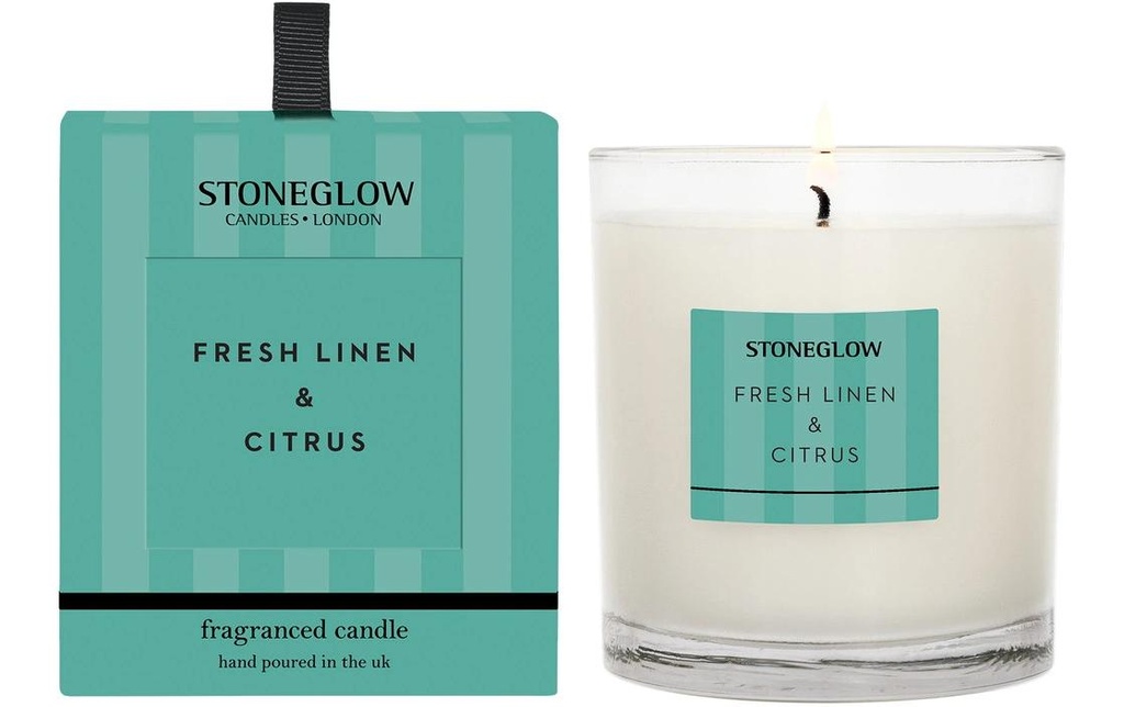 Stoneglow Bougie parfumée Fresh Linen & Citrus 220 g