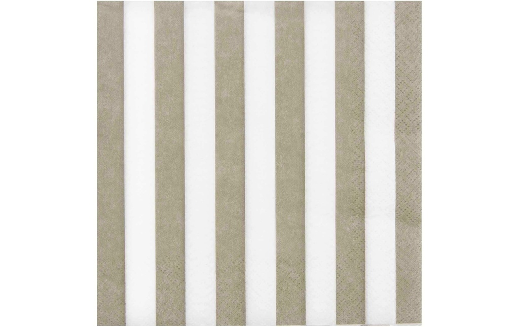 Rico Design Serviettes en papier Rayé 33 x 33 cm, 20 Pièce/s, Beige/Blanc