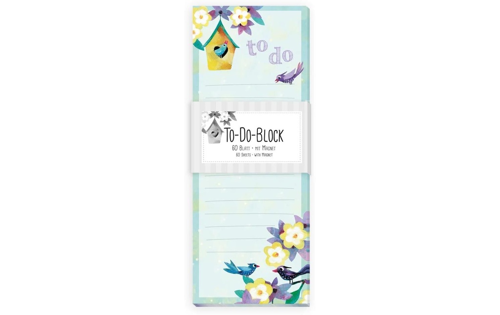 Grätz Carnet de notes ToDo oiseaux 8 x 21 cm