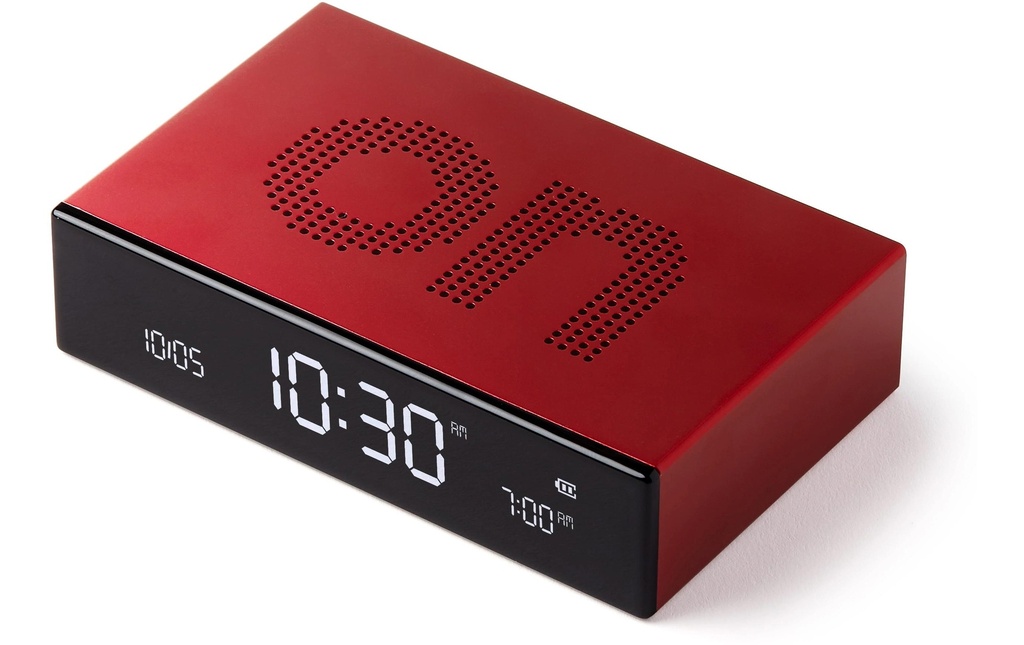 Lexon Réveil numérique Flip Premium Rouge