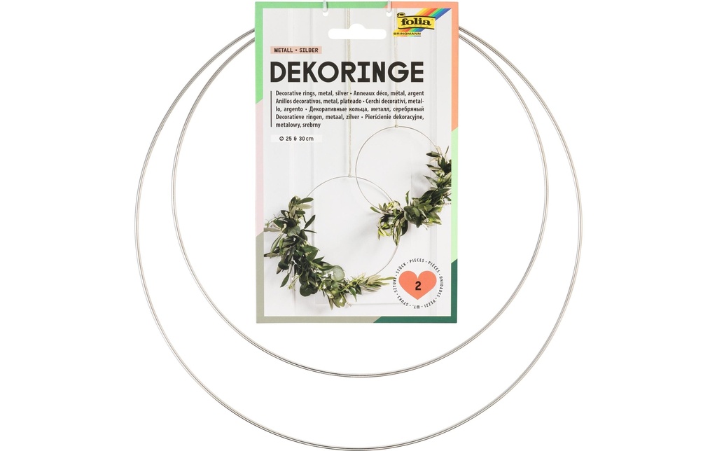 FOLIA Anneaux déco métal ARGENT 2pce (2 pces)
