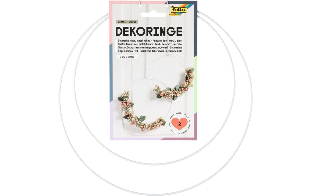 FOLIA Anneaux déco métal BLANC, 2pce (2 pces)
