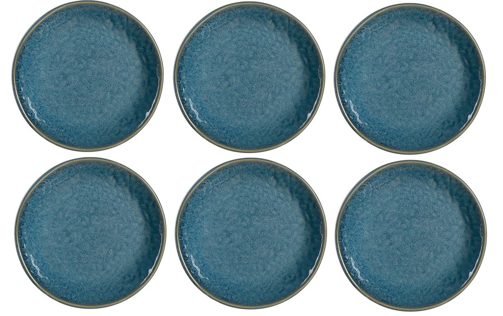 LEONARDO Assiettes pour le petit-déjeuner et à dessert Matera 6 Pièce/s, Bleu