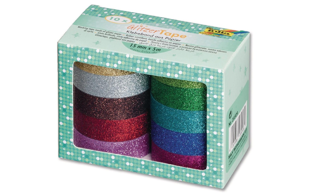 FOLIA Glitter-Tape set à 10p.multic. (10 pces)