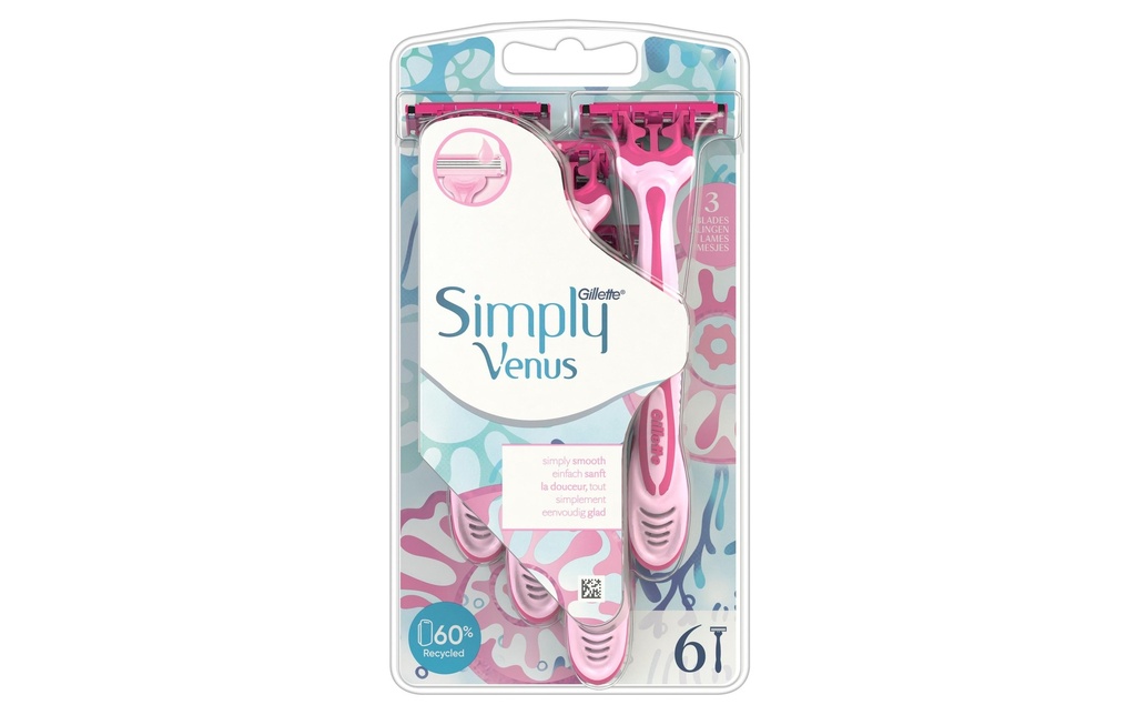 Gillette Venus Rasoir jetable Simply Venus 3 6 pièces
