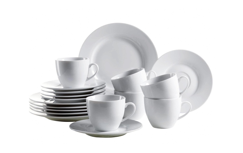 Mäser Service de café Dîner professionnel 18 pièces, blanc