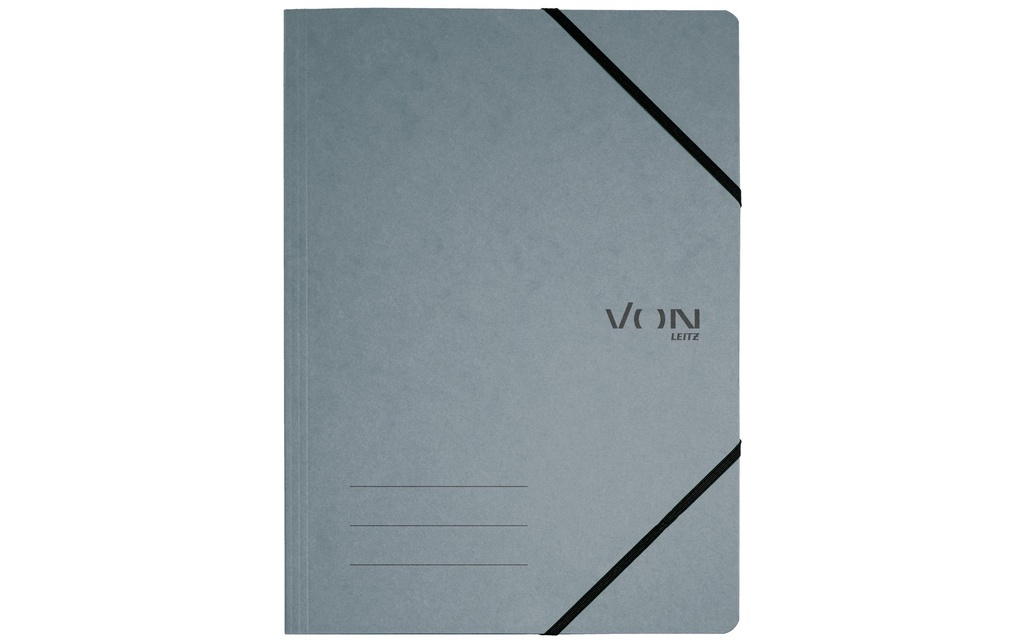 VON Portfolio à ruban élastique A4, Gris, 5 pièces