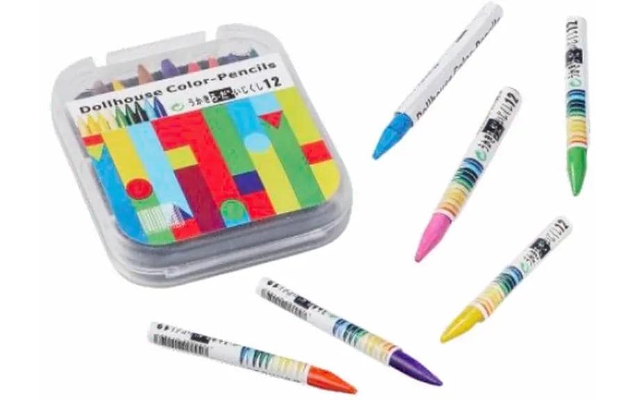 HobbyFun Mini ustensiles Crayons de cire 4-5 cm, 12 pièces