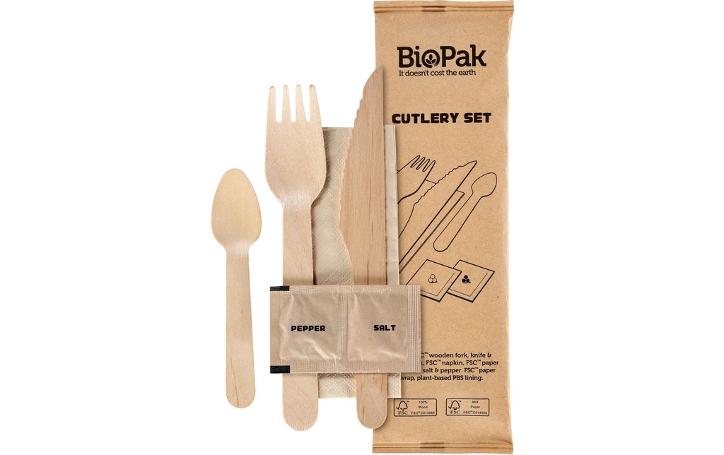 Duni Sets de couverts jetables Biopak Petit 6/1 250 Pièce/s