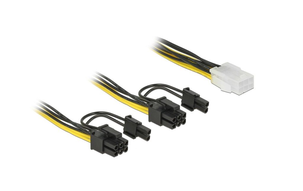 Delock Câble d’alimentation 6Pin - 2x 6+2Pin 15 cm