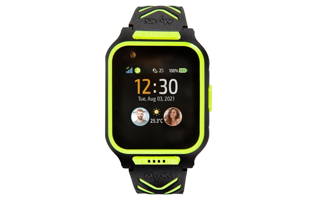 MyKi Smartwatch Montre GPS pour enfants MyKi 4 Noir/vert avec carte SIM