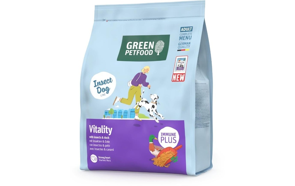 Green Petfood Alimentation sèche Vitality with Insects et Duck 900 g