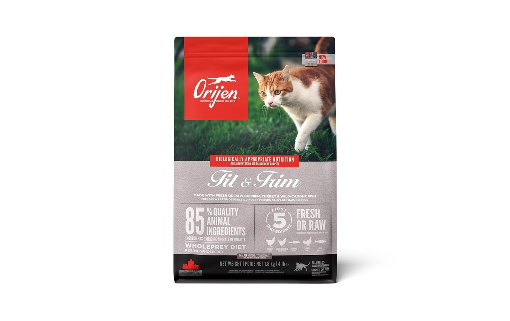 Orijen Alimentation sèche Cat Fit & Trim avec poulet, 1.8 kg