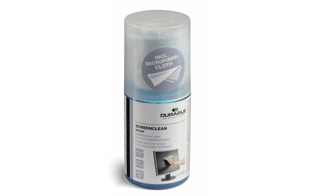 DURABLE Nettoyant en aérosol et chiffons Screenclean 1 Pièce/s