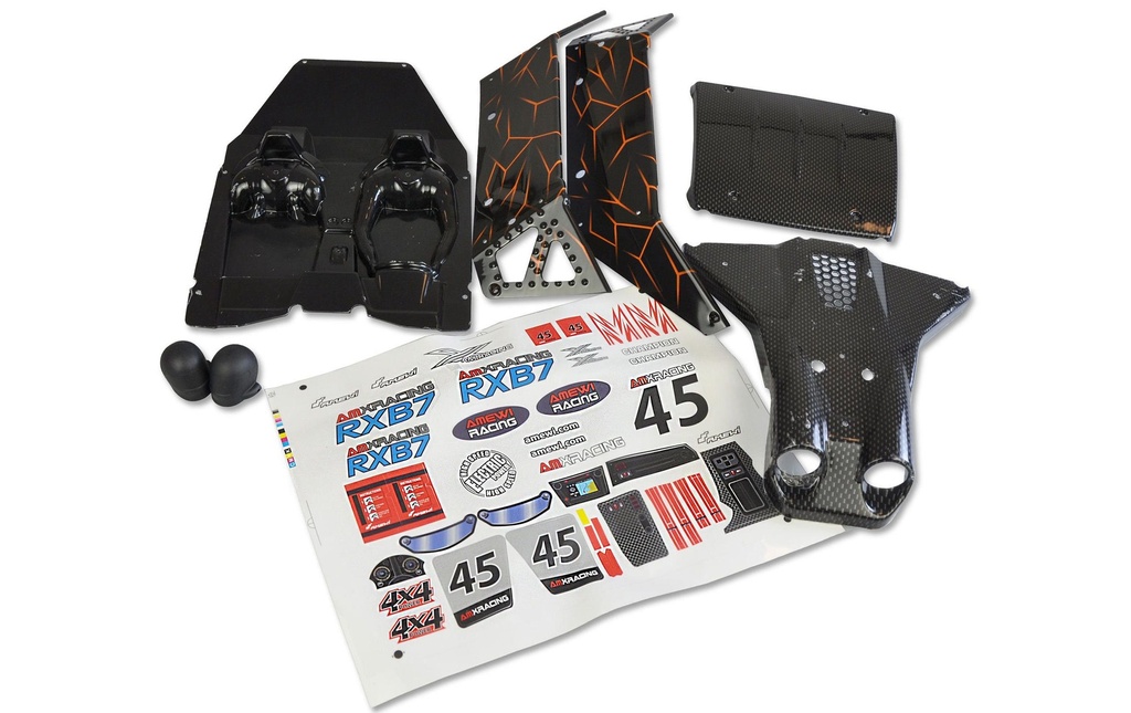 Amewi Pièces de carrosserie RXB7 Noir 1:7