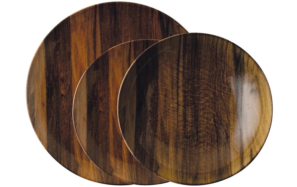 Arthur Krupp Set d’assiettes Essence de bois 12 Pièce/s,Brun