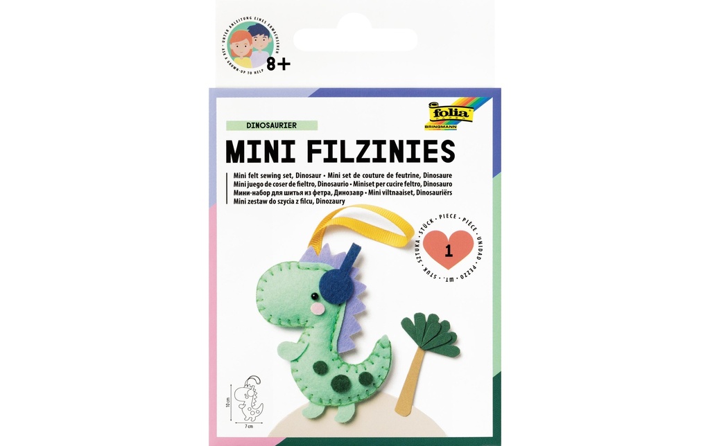 FOLIA Mini feutrines dinosaures (12 pces)