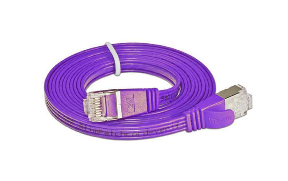 SLIM Câble patch slim RJ-45 - RJ-45, Cat 6, STP, 0.25 m, Violet
