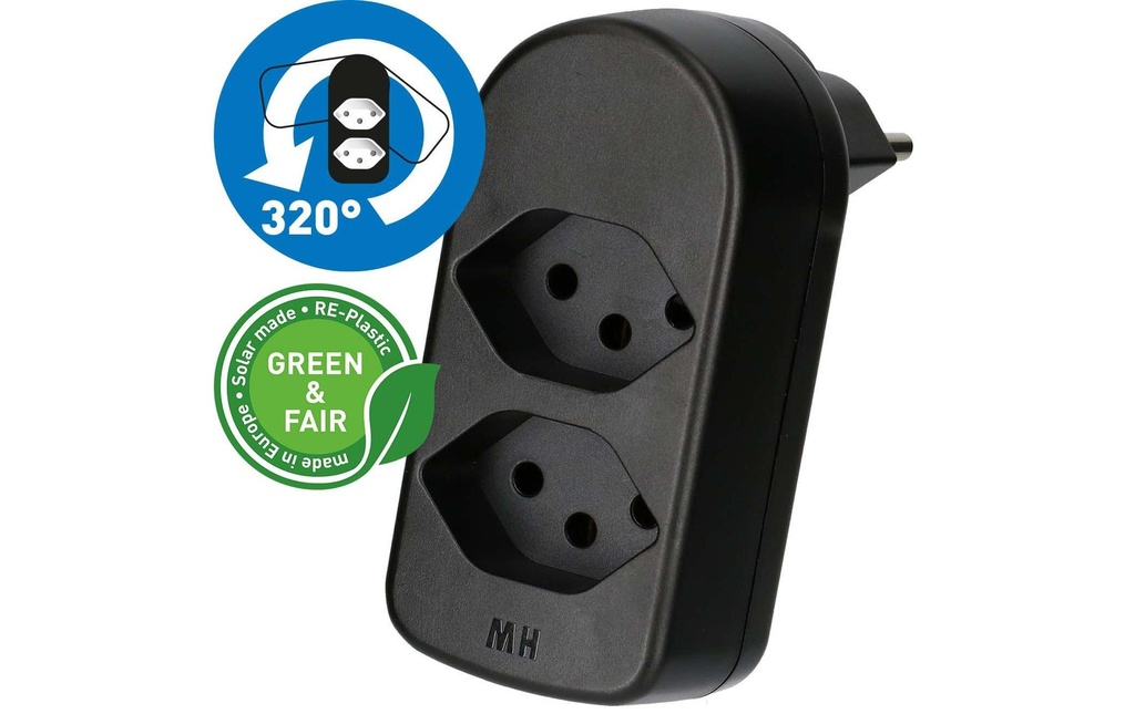 Max Hauri Fiche de branchement ADAPT 2x type 13 pivotant Green+Fair 2