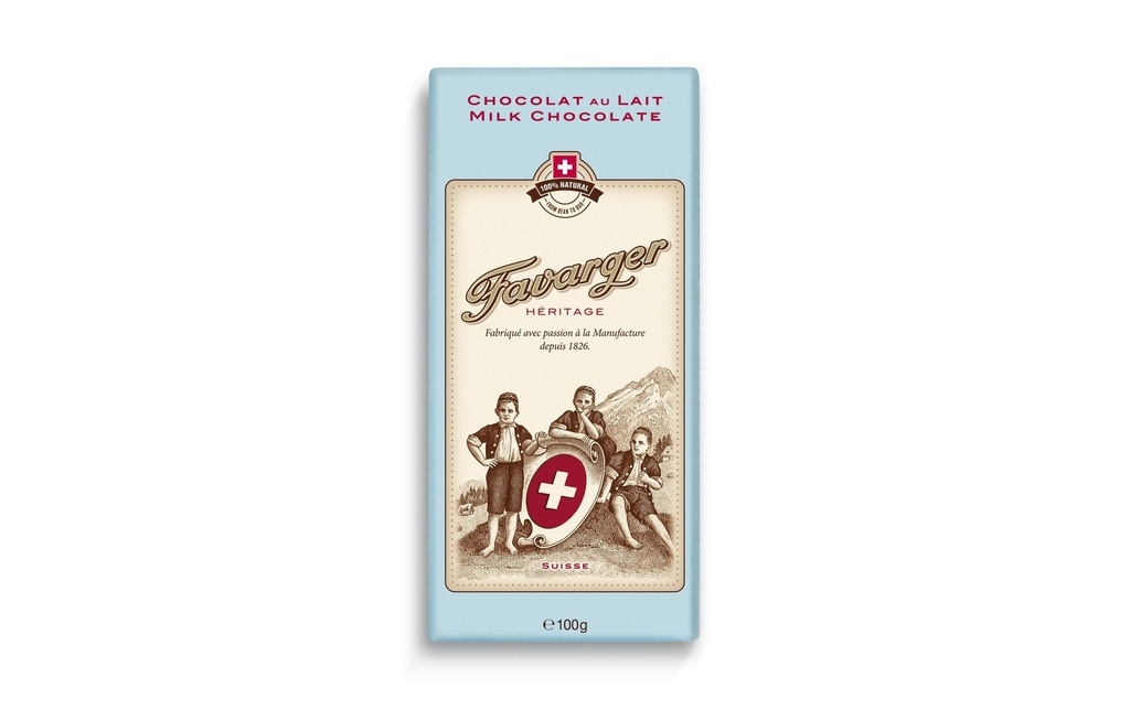 Favarger Tablette de chocolat Héritage lait 100 g