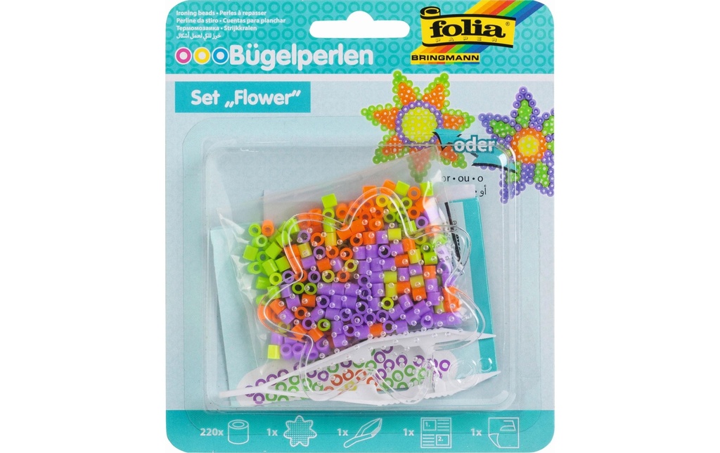 FOLIA Set perles à repasser FLOWER (222 pces)