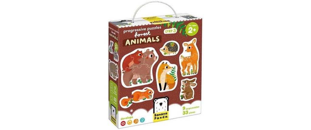 BANANA PANDA Puzzle Progressive Forest Ani. (33 pces)