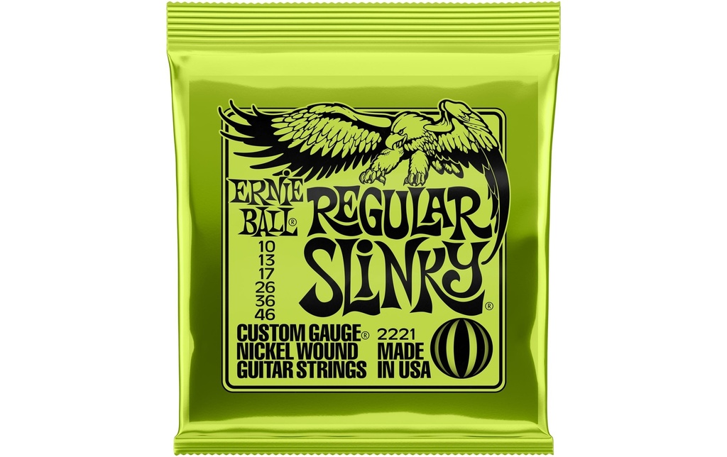 Ernie Ball Cordes de guitare 2221 Slinky Nickel – Regular 10-46