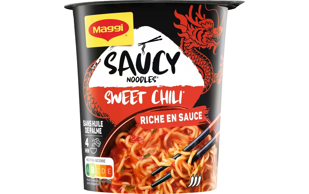 Maggi Plat préparé Saucy Noodles Cup Sweet Chili 75 g