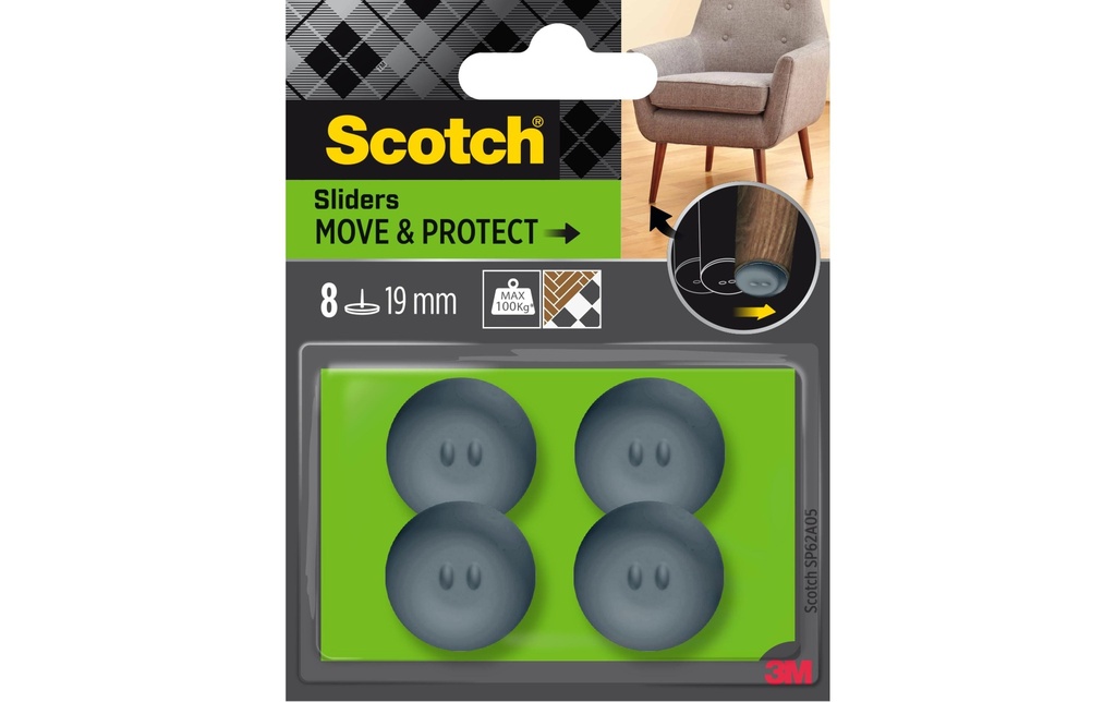 Scotch Move & Protect, Ø 19 mm, Gris