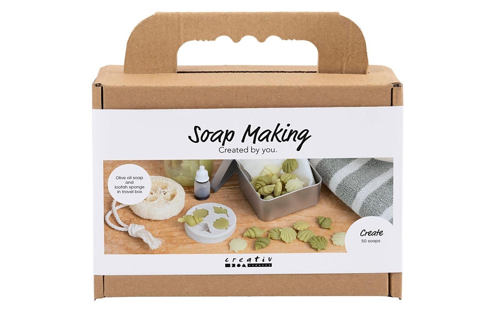Creativ Company Kits de bricolage - Fabrication de savon, coquillages, vert olive
