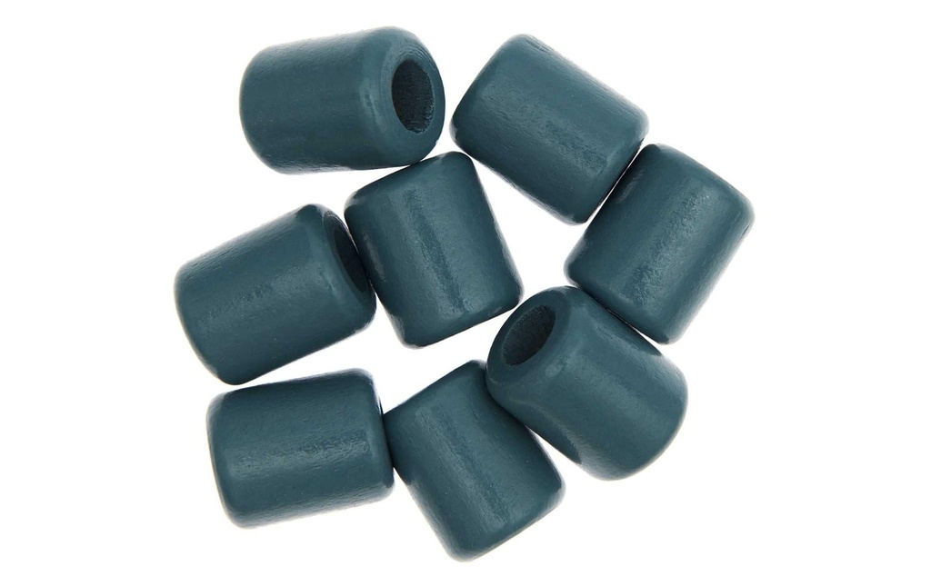 Rico Design Billes de bois Macramé Pétrole, 8 pièces