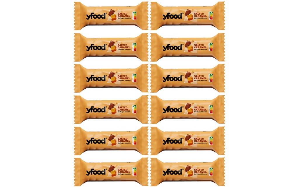 YFOOD Barre Caramel salé 12 x 60 g
