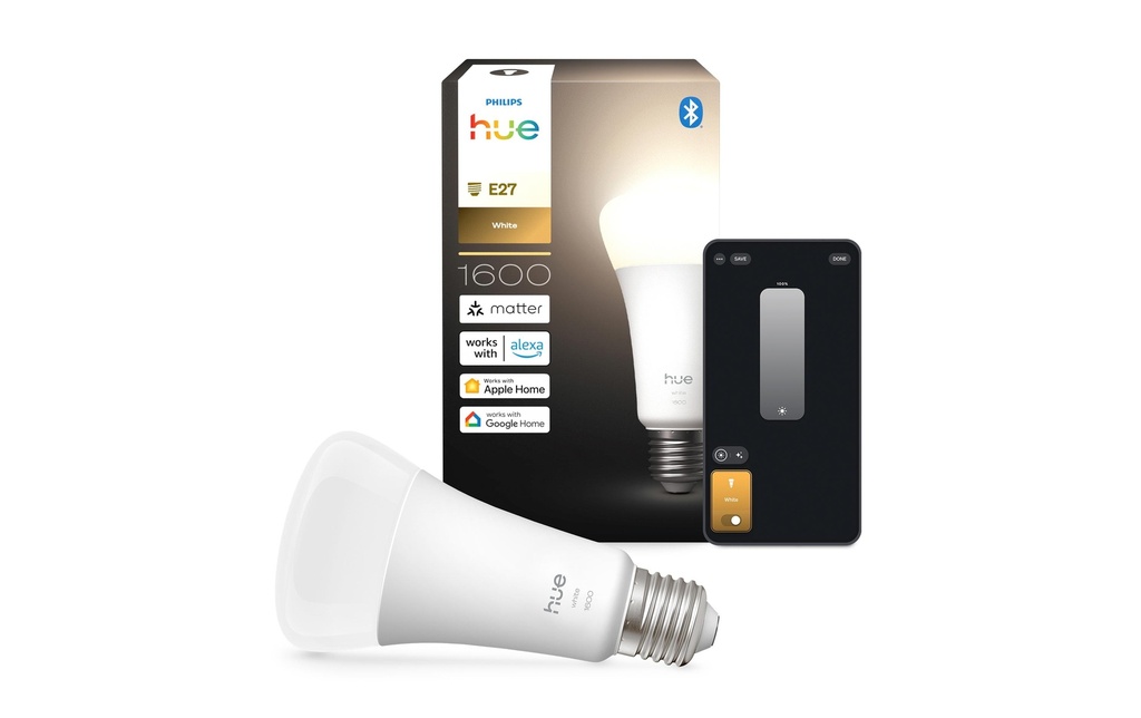 Philips Hue Ampoules White E27 pack individuel 1600 lm, dimmable