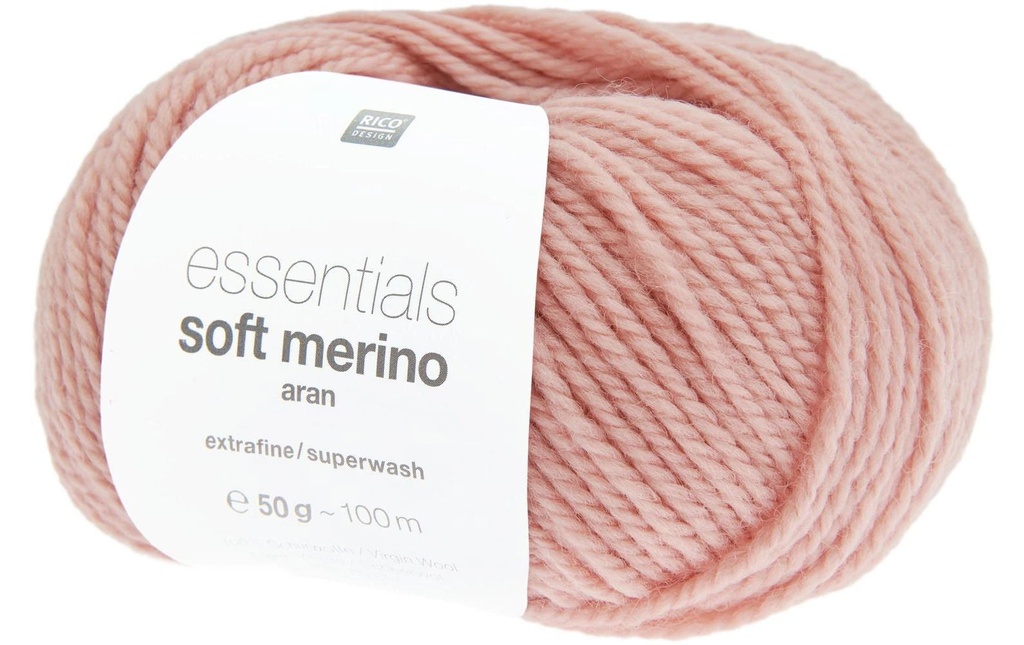 Rico Design Laine Soft Merino aran 50 g, rose sombre
