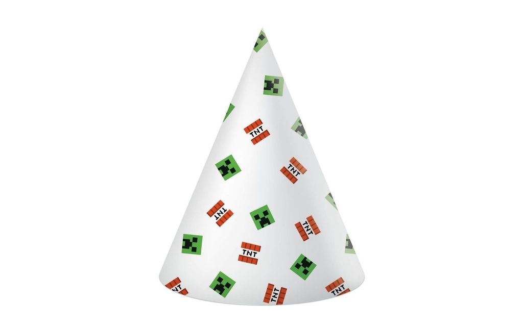 We fiesta Party Chapeaux de fête Minecraft Multicolore/Blanc, 6 pièces