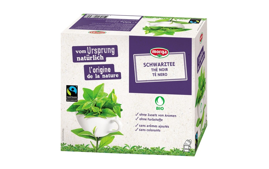 Morga Sachet de thé Thé noir biologique du commerce équitable 50 Pièce/s