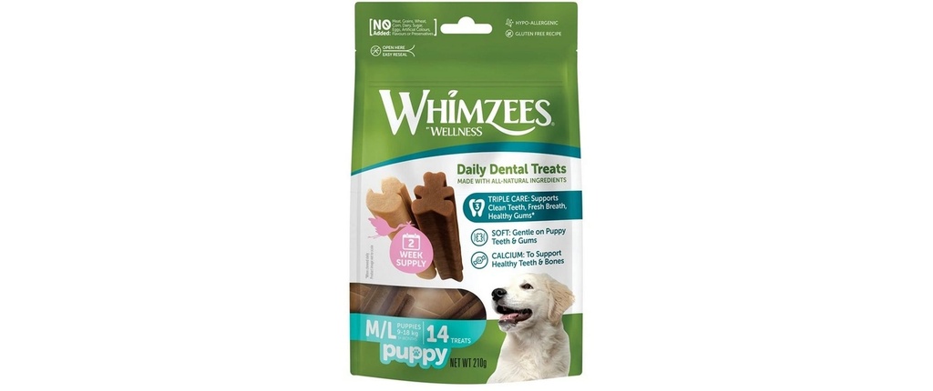 Whimzees Produit à mâcher  Puppy M-L, 14 pièces