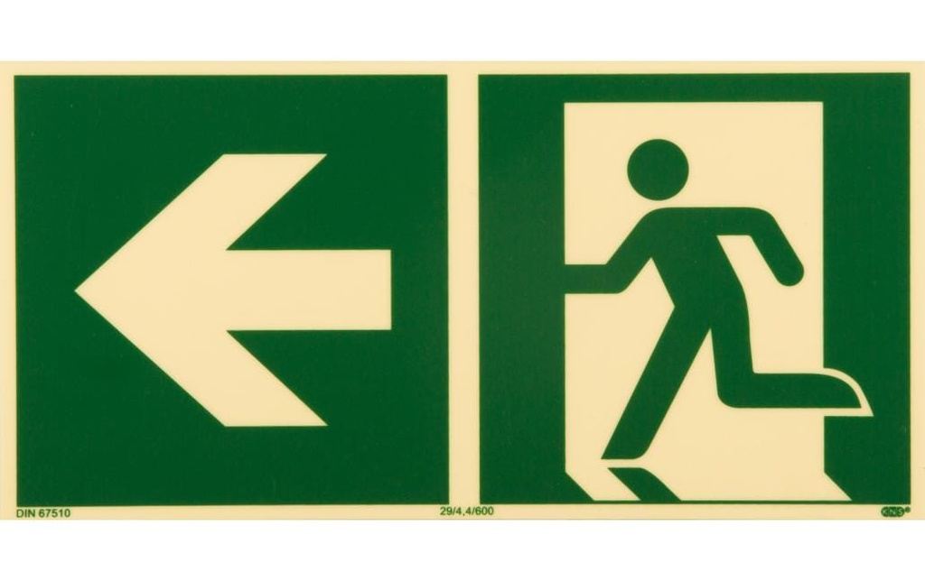 P.R.O. Voie d'évacuation gauche – pictogramme 150 x 300 mm