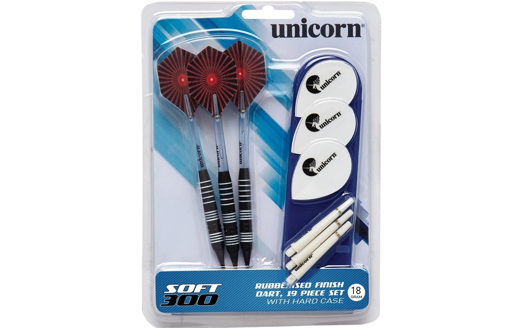 Unicorn Fléchettes Fléchettes souples E300 18g, noir, 3 pièces