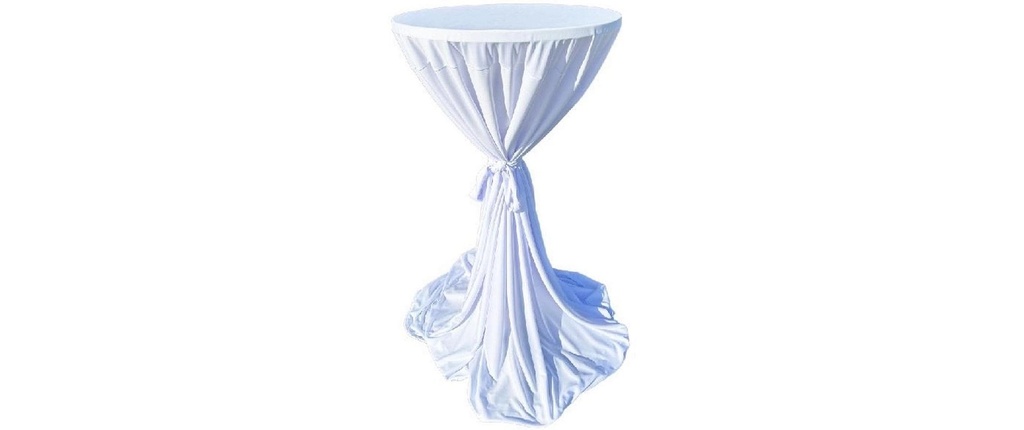 Dameco Housse de table haute 80 cm/90 cm x 146 cm, Blanc