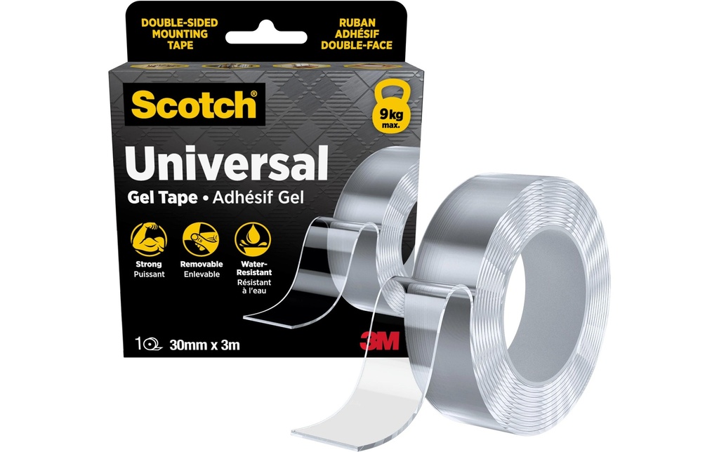 Scotch Ruban adhésif Bande de gel universelle 30 mm x 3 m, Transparent