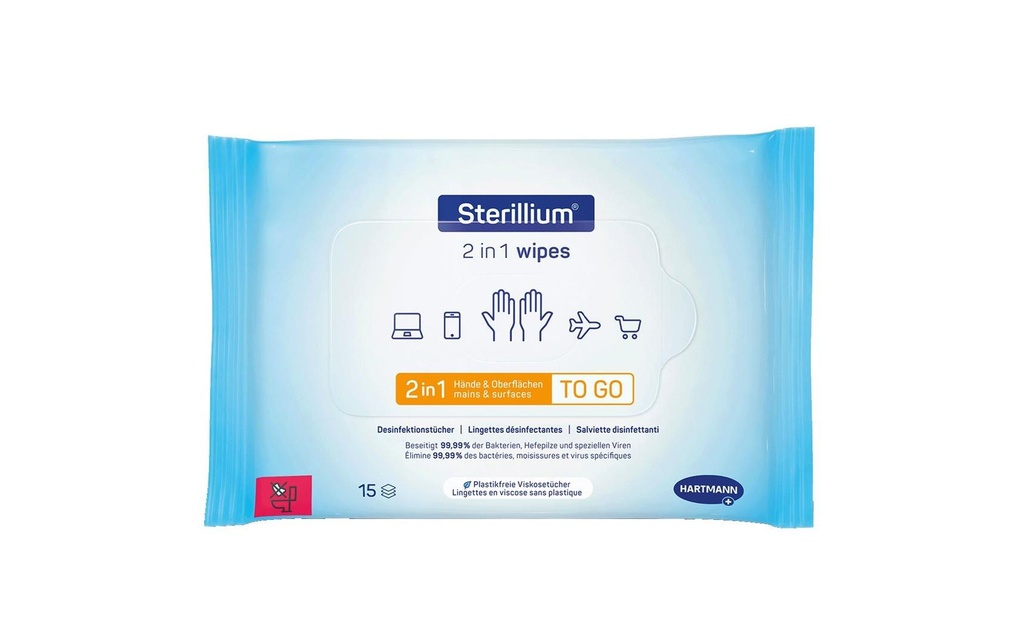 Sterillium Lingettes désinfectantes Sterillium 2 en 1 15 pièces